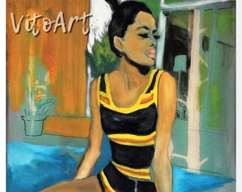 Estampe d'art de Diana Ross : Portrait de la diva de la Motown en édition limitée