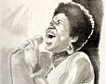 Aretha Franklin Art Print: Queen of Soul, Watercolor Portrait, Limited Edition