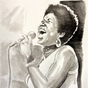 Aretha Franklin Queen Of Soul Art Print Afro Portrait Gospel Soul Singer Watercolor Illustration Wall Decor Limited Edition Poster Print