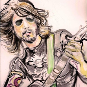Dave Grohl Musician Rock Star Art Print Nirvana Foo Fighters Portrait Watercolor Limited Edition Celebrity Poster Print Wall Decor