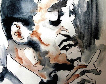 Sammy Davis Jr. Watercolor Portrait - Limited Edition Poster Print