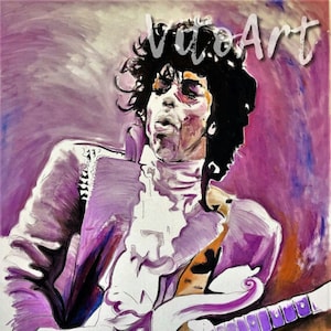 Prince Purple Rain Music Portrait Art Print Guitar Watercolor Limited Edition Poster Print Wall Decor