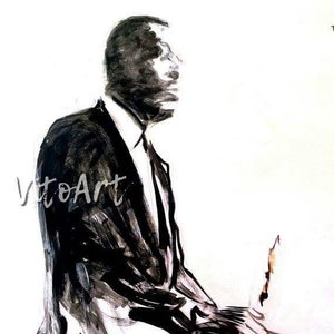 John Coltrane Art Print Jazz Saxophone Clarinet Ascension Album Cover Watercolor Ink Portrait Limited Edition Poster Print