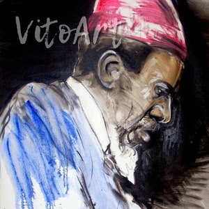 Thelonious Monk Jazz Art Print Piano Portrait Illustration Wall Decor Limited Edition Poster Print