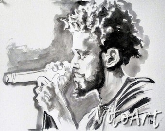 J Cole Art Print: Limited Edition Hip Hop Watercolor Portrait