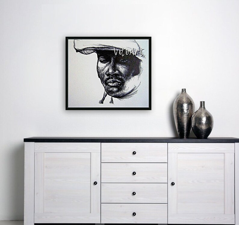 Donny Hathaway Art Print Portrait Blues Gospel Singer Turtleneck Ink Illustration Limited Edition Poster Print Wall Decor