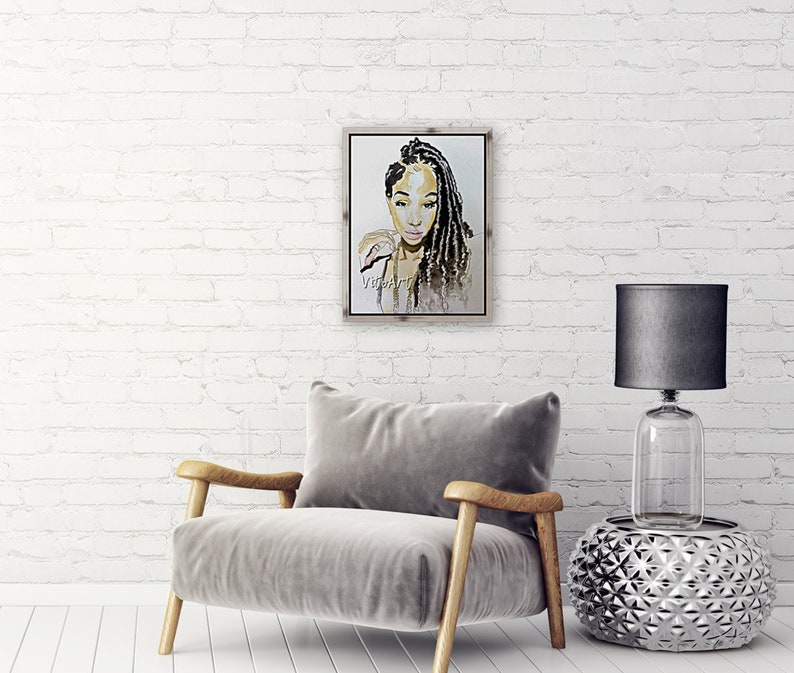 African American Art Print Woman Twists Locs Natural Hair Afrocentric Beauty Watercolor Portrait Wall Decor Limited Edition Print