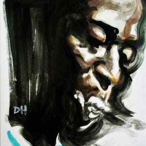 Miles Davis Jazz Portrait Art Print Kind Of Blue Album Cover Watercolor Limited Edition Poster Print Wall Decor