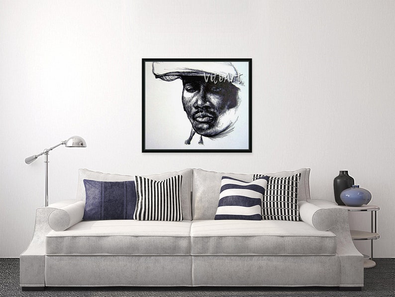 Donny Hathaway Art Print Portrait Blues Gospel Singer Turtleneck Ink Illustration Limited Edition Poster Print Wall Decor