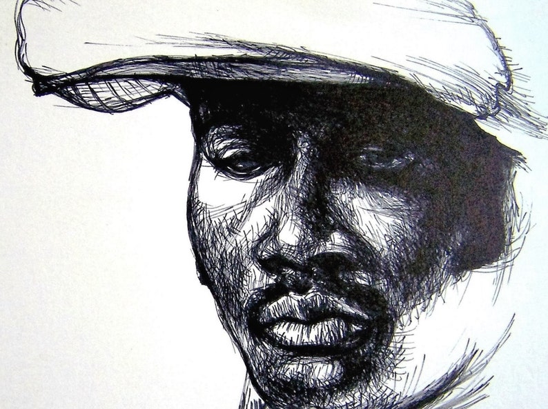 Donny Hathaway Art Print Portrait Blues Gospel Singer Turtleneck Ink Illustration Limited Edition Poster Print Wall Decor
