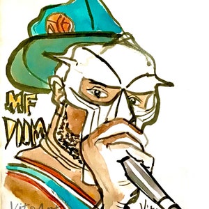 MF DOOM Hip Hop Rap Music Portrait Limited Edition Wall Art Decor