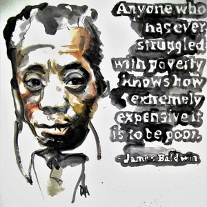 James Baldwin Portrait Art Print Writer Poet Watercolor Illustration Portrait Black Art Wall Decor Limited Edition Poster Print
