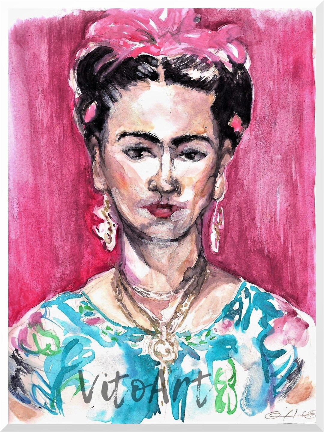 Frida Kahlo Art: Limited Edition Watercolor Portrait Poster Print - Etsy