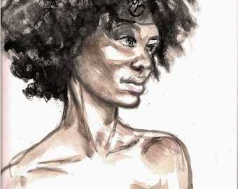 Limited Edition African American Woman Watercolor Art Print