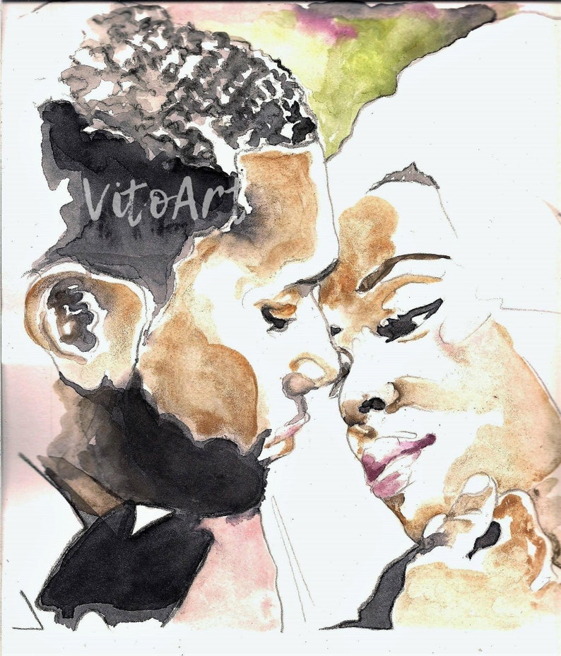 African American Wedding Young Black Couple Love Matrimony Digital Art Digital Download Instant Download Illustration