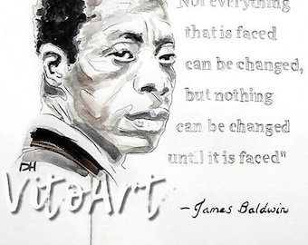 James Baldwin Poster Motivazionale Citazione Ritratto Art 9 Su Tela