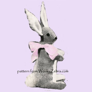 Stickmönster för vintage kanin, katt, pingvin och leksaker PDF 549 från WonkyZebra och ToyPatternLand