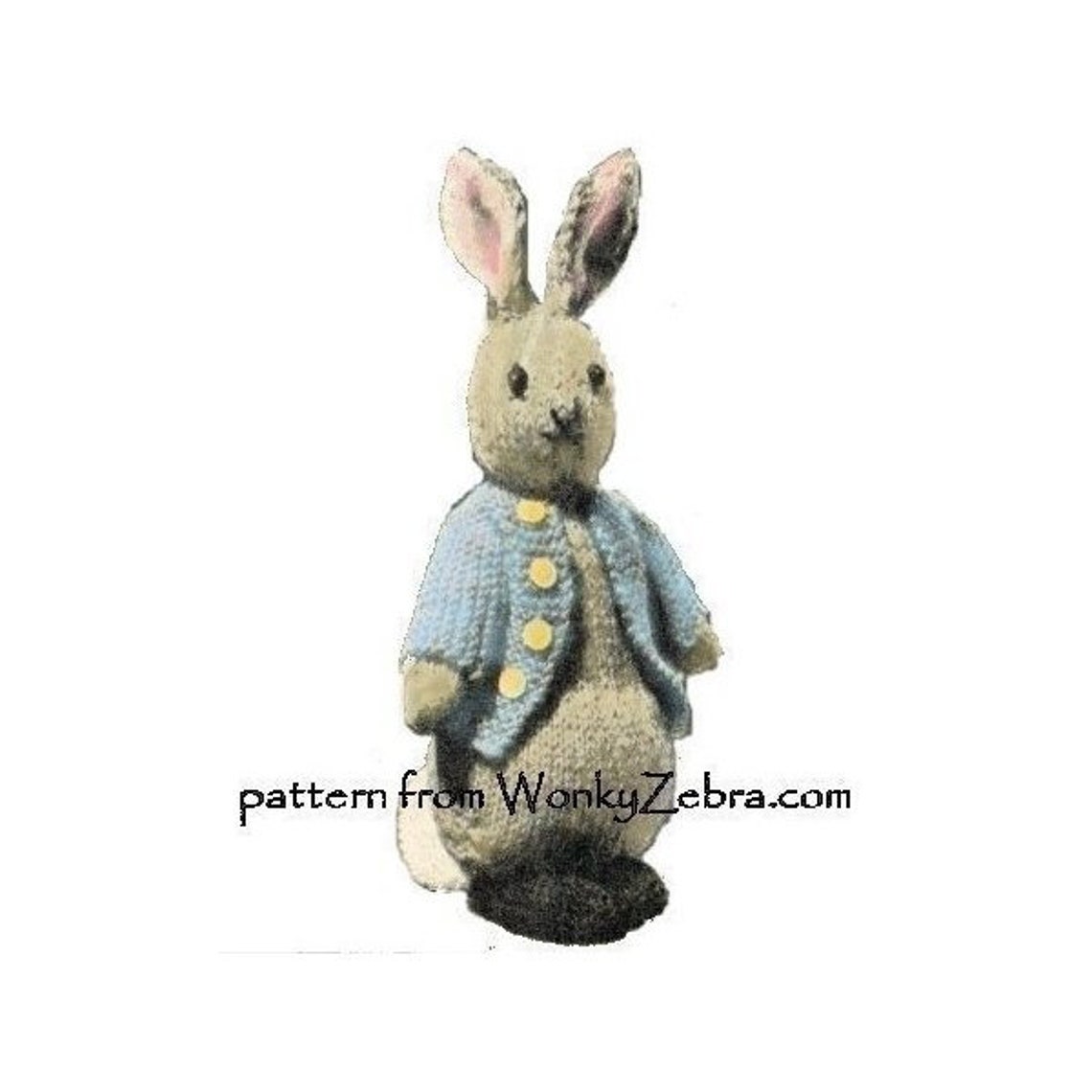 Vintage Rabbit Toy Knitting Pattern Bunny Peter Rabbit With - Etsy