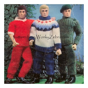Action Man Doll Toy Clothes Vintage Knitting Pattern PDF T1037 From ...