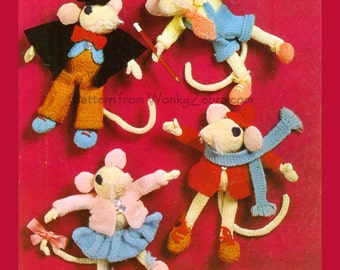 Knitted Toys Pattern PDF B268 Charlie and Friends from ToyPatternLand and WonkyZebraBaby