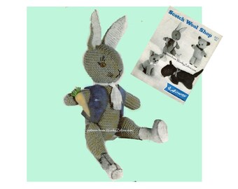 Vintage Toys Knitting Patterns PDF 544 Scotch Wool Shop from WonkyZebra