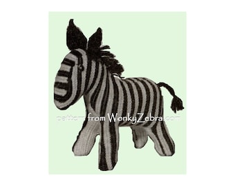 Zabawka vintage Dzianinowa ZEBRA Wzór na robótkę na drutach PDF 568 od WonkyZebra