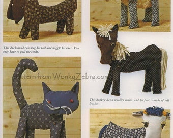 Puppet Toys Sewing Pattern 246 Vintage PDF from ToyPatternLand and WonkyZebra