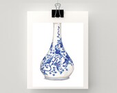 Items Similar To Reproduction Print Blue And White China Vase