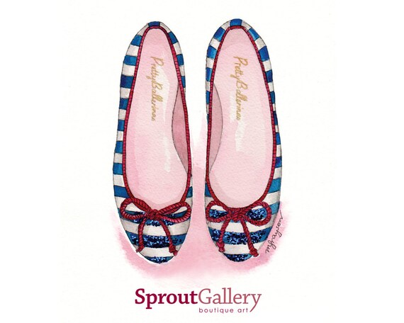 blue and white striped canvas shoes