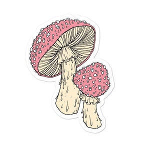 Champignon Decal || Vinyl Sticker | Bubble-vrije stickers | Vinyl Zelfklevende Sticker | Notebook Sticker | Gestanst