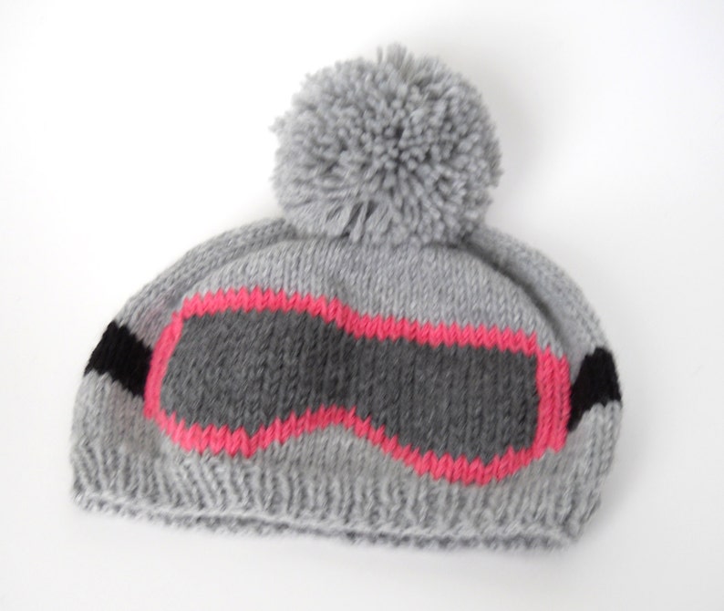 Snowboard Beanie With Ski Goggle Design Pom Pom Beanie With Etsy
