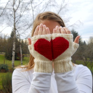 Heart in Hands Fingerless Gloves, Heart Gloves, Gifts for Lovers, Love You Gloves, Valentines Gifts for Women, Fingerless Mittens image 6