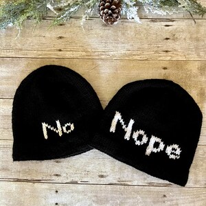 Stimmung Beanie, schwarze Slouchy lässige Strickmütze, weiche Strickmütze für drinnen oder draußen, Herren oder Damen Slouchy Mütze, Unisex Mütze,