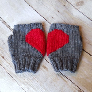 Heart in Hands Fingerless Gloves, Heart Gloves, Gifts for Lovers, Love You Gloves, Valentines Gifts for Women, Fingerless Mittens image 5