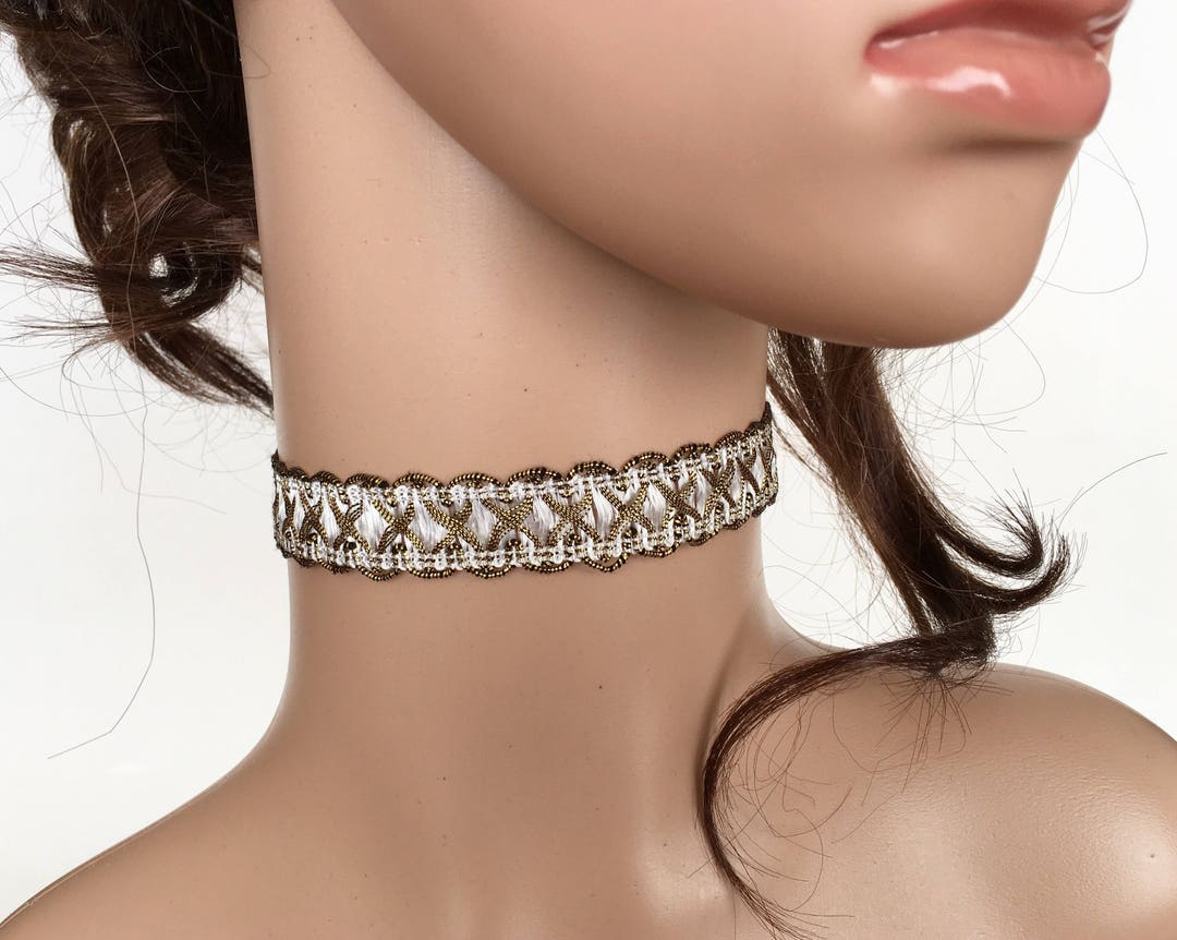 【EVERYBIRTHDAY】Ribbon Gold Ring Leather Choker Ribbon gold ring leather choker - EVERYBIRTHDAY | 60