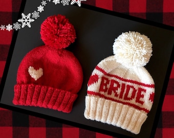 Winter Hen Team Bride Team Bride Hats Bridal Hats Bride Beanie Hat Ski Hen Bride Hat Personalised Hat Bridesmaid Hats