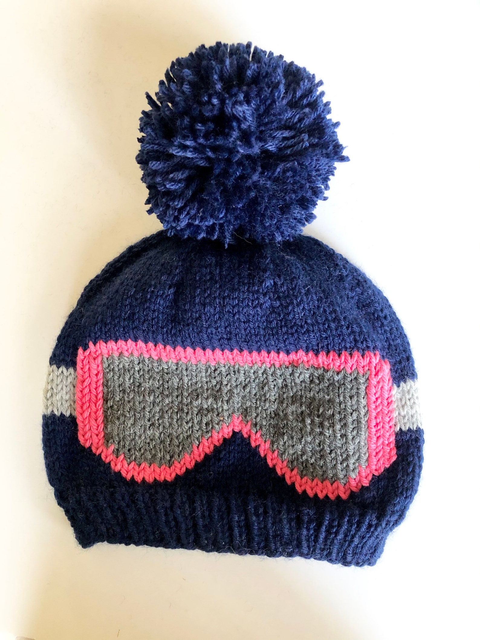 Snowboard Beanie With Ski Goggle Design Pom Pom Beanie With Etsy