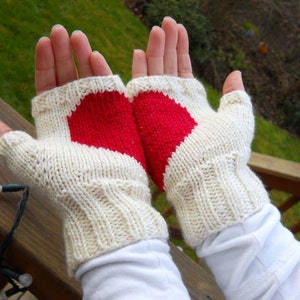 Heart in Hands Fingerless Gloves, Heart Gloves, Gifts for Lovers, Love You Gloves, Valentines Gifts for Women, Fingerless Mittens image 4