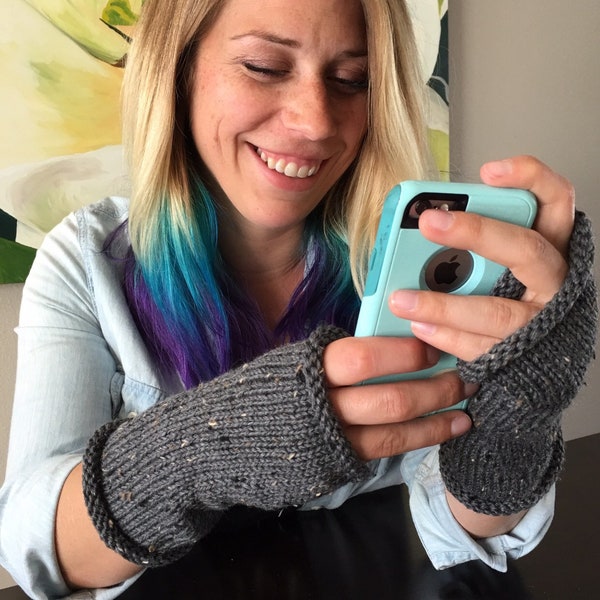 Hand Knit Fingerless Gloves, Fingerless Mitts in Your Choice of Colors,  Fingerless Mittens