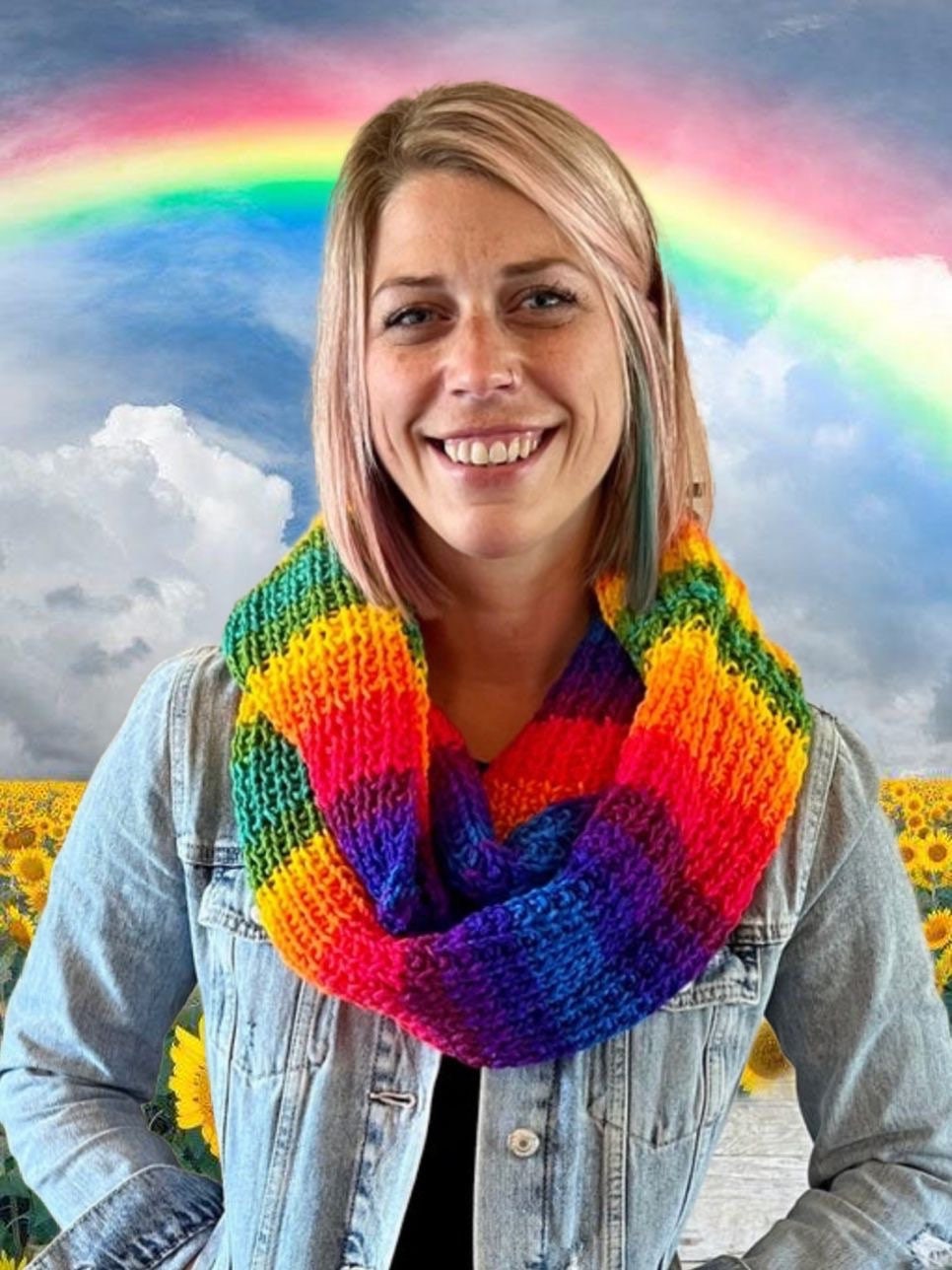 Hand Knit Rainbow Scarves: Chunky Acrylic Winter Scarves - Etsy