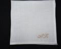 Embroidered Linen Pocket Square: Personalized Mens Suit Accessory