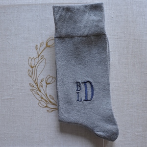Valentines gift for man/Personalized socks/groomsmen gift/for men/Dress socks for men/gray socks/dress socks/gift idea for men