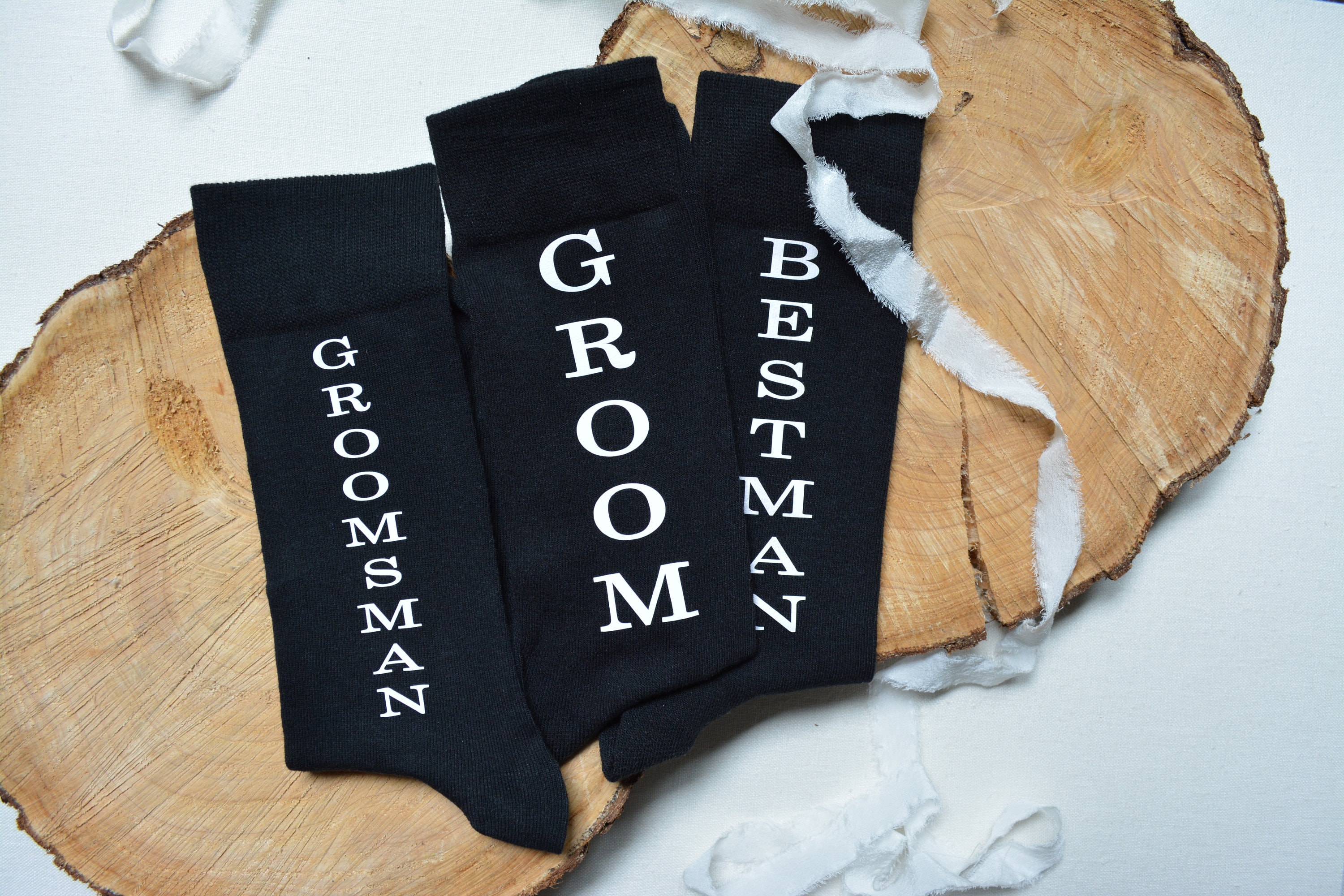 Groom socks personalized Groomsmen socks Best man socks Etsy