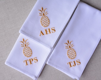 Ananas / Ananas carré de poche / ananas doré / vêtements pour hommes / mariages tropicaux / de plage / cadeaux pour hommes / groomsman / mariage personnalisé / tropical