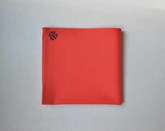 Carré de poche rouge / carré de poche en coton rouge / monogramme de diamant / carrés de poche de garçon d’honneur / cadeau de petit ami / Rouge, cadeau