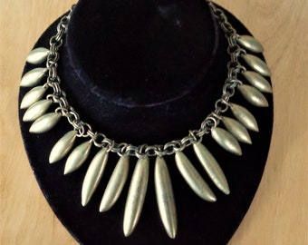 OLD Tribal Brass Necklace Gypsy Boho Dangle PODS Shells BELLS Hand Made Artisan