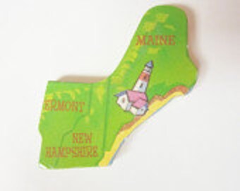 Maine Magnet, State of Maine Magnet, Maine, New Hampshire, Vermont, by juststated on etsy