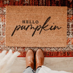 Hello Pumpkin Door Mat