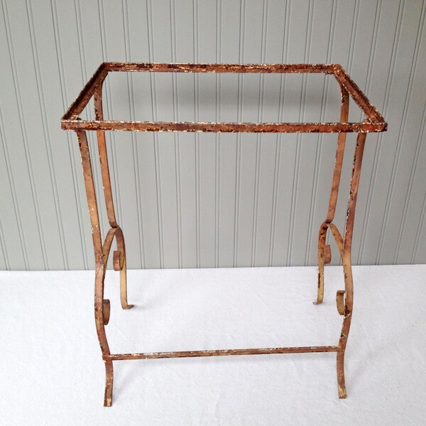 Vintage Iron Metal End Table Frame - Rustic Chic - Farmhouse