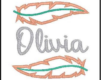 Monogram embroidery frame font frame feather embroidery design feather monogram frame name frame